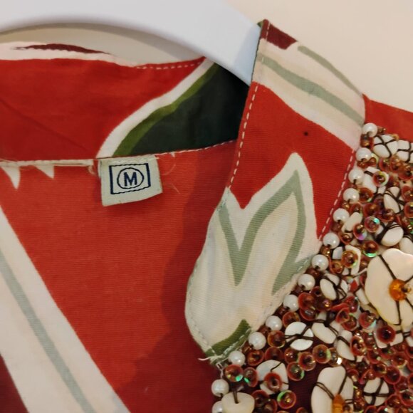 Boho floral print dress, M (12), A-line, fall colors. - Picture 6 of 8